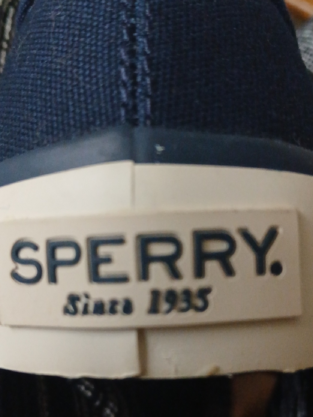 SPERRY Mens Navy Blue W White Laces Sz 8.5 - Picture 8 of 9